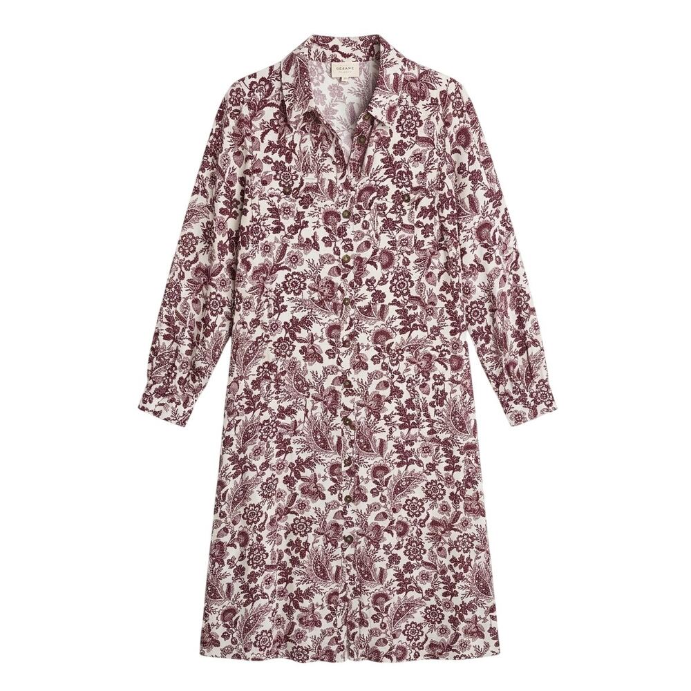 Sezane Letizia Floral Shirt Dress Size 42